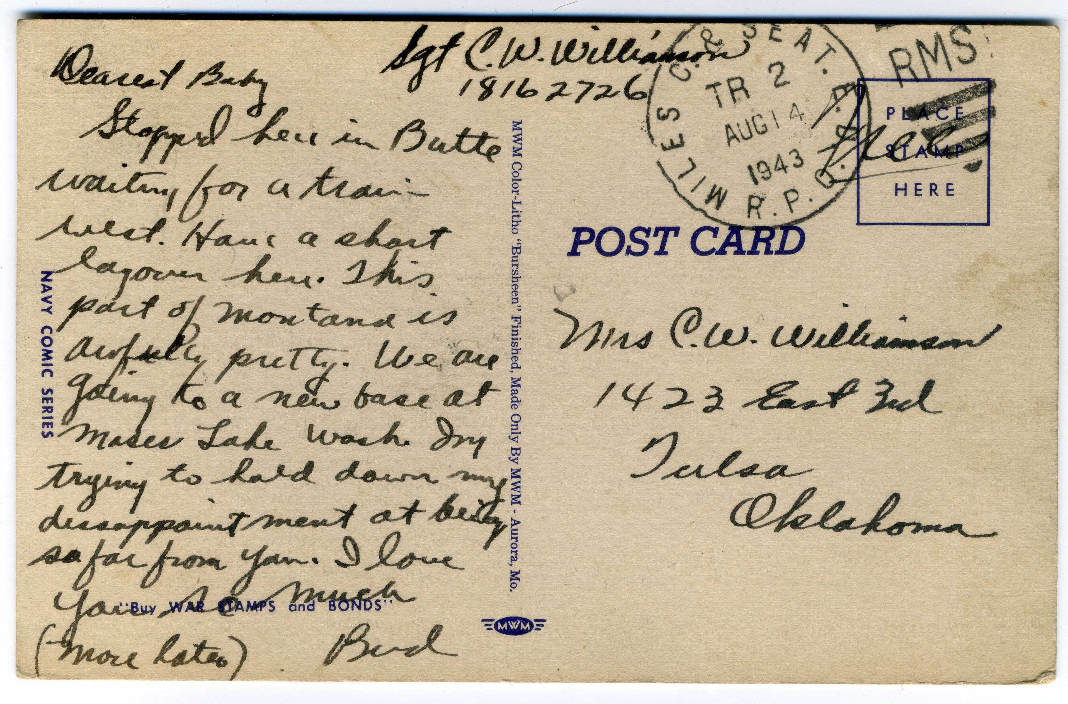 CArl Williamson
        post card