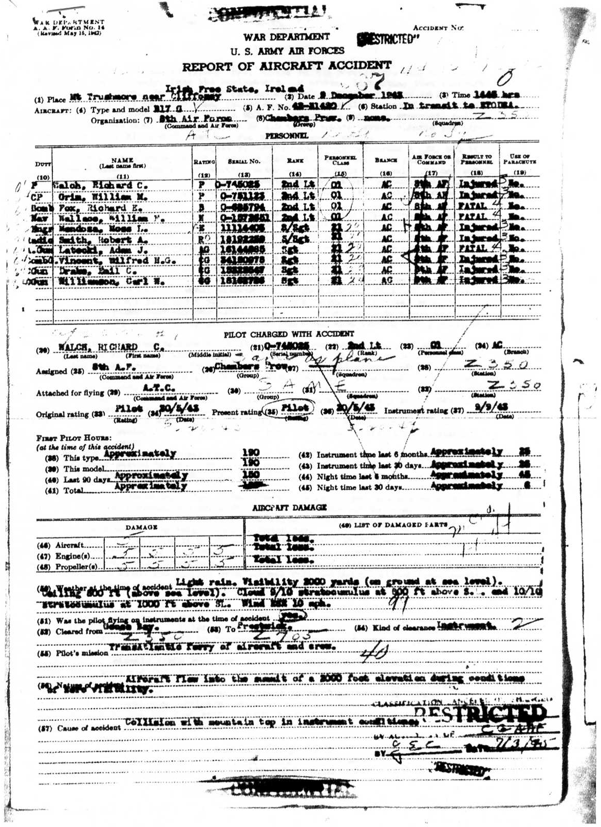 Form 14 crash report