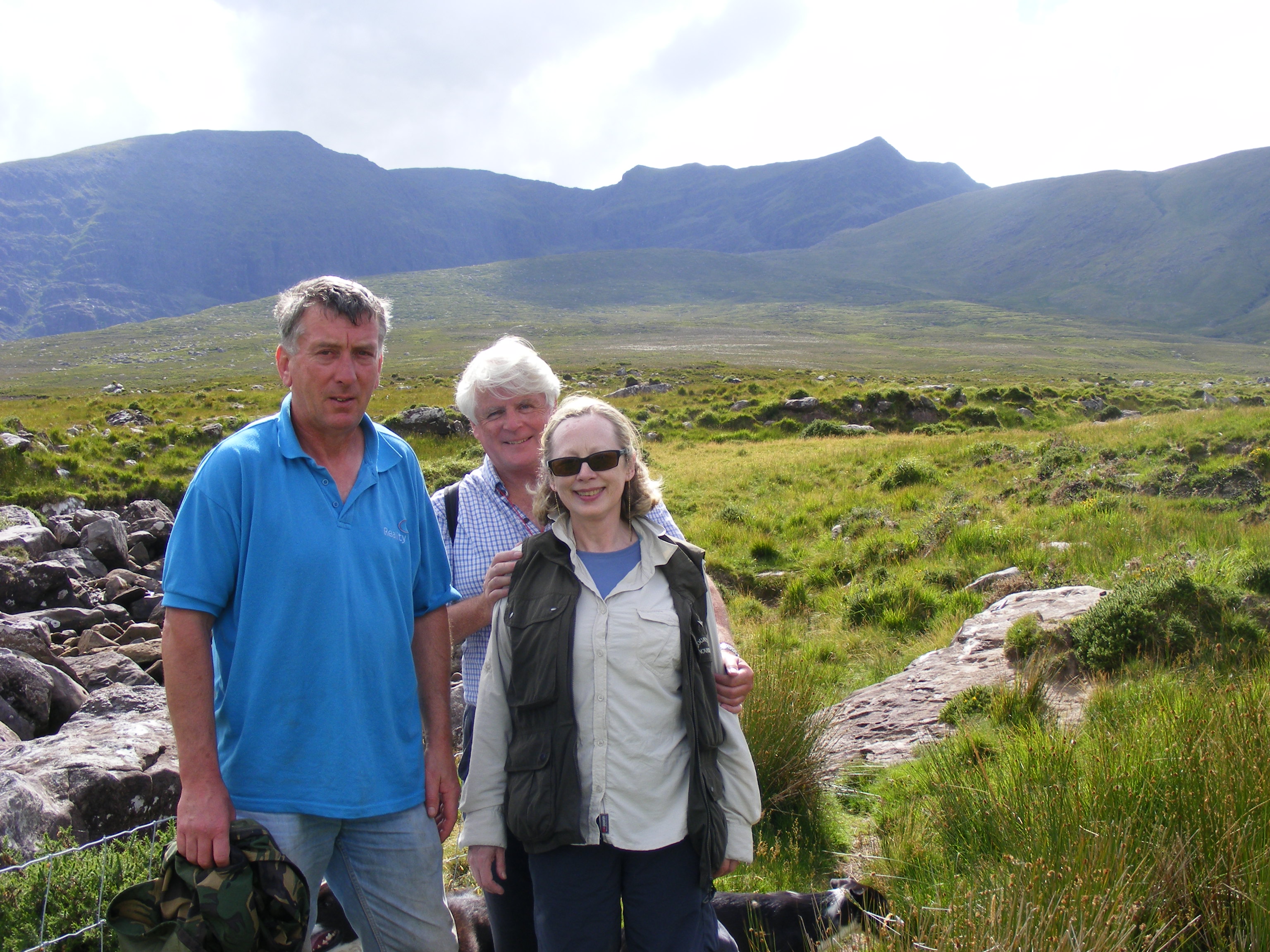 Katie and Graham Frazer along with local man
              Seamus Fitzgerald who guided us up the mountain.